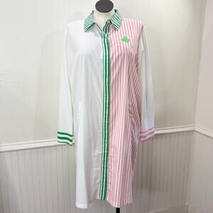 AKA Sorority Size XXL Shirt Dress Ivy Storehouse Alpha Kappa Alpha Striped READ